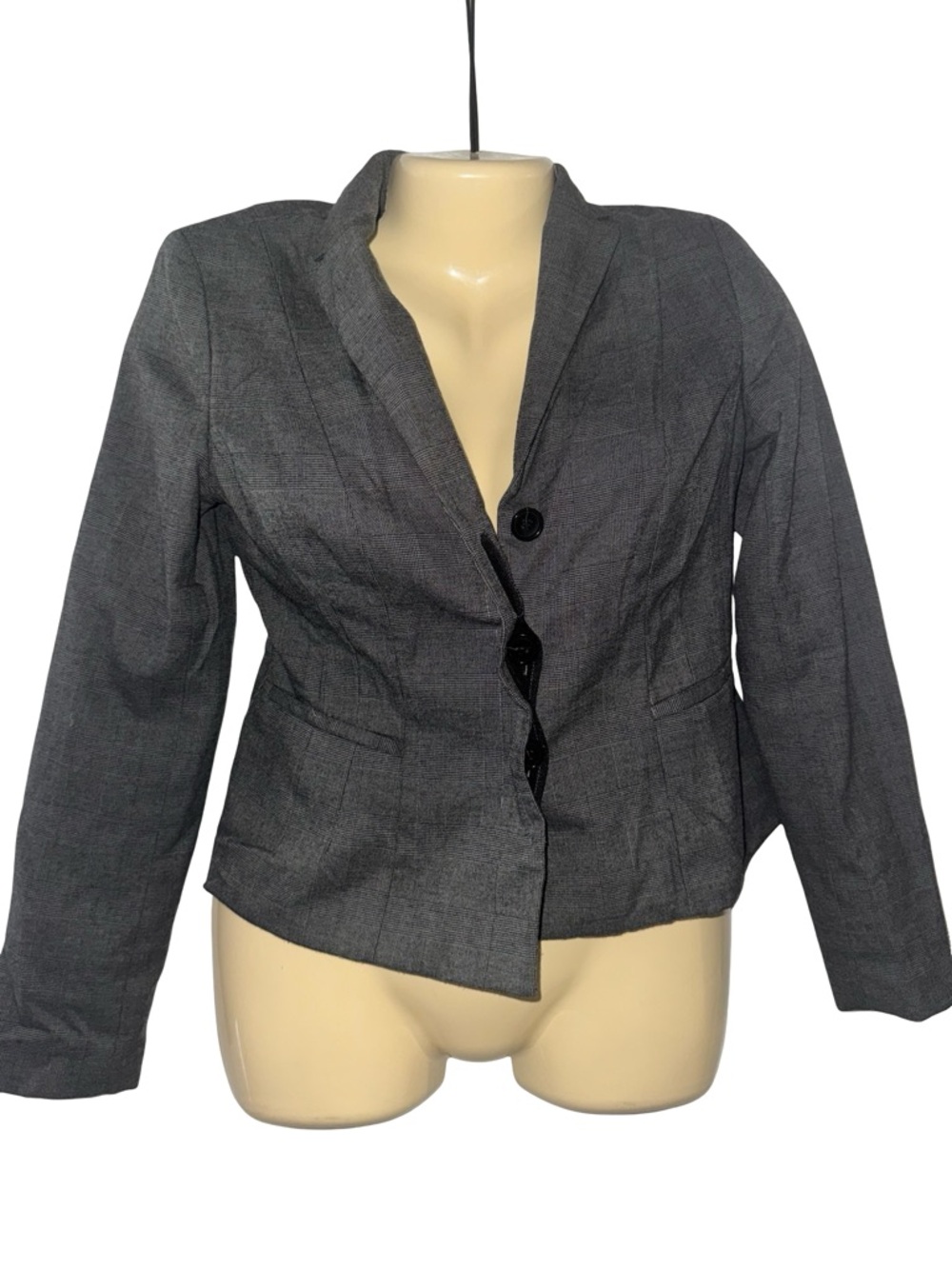 Ann Taylor Gray Tailored Single-Breasted Blazer